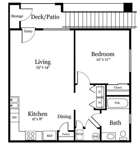 A1 Floor Plan at Vale Apartments & Townhomes